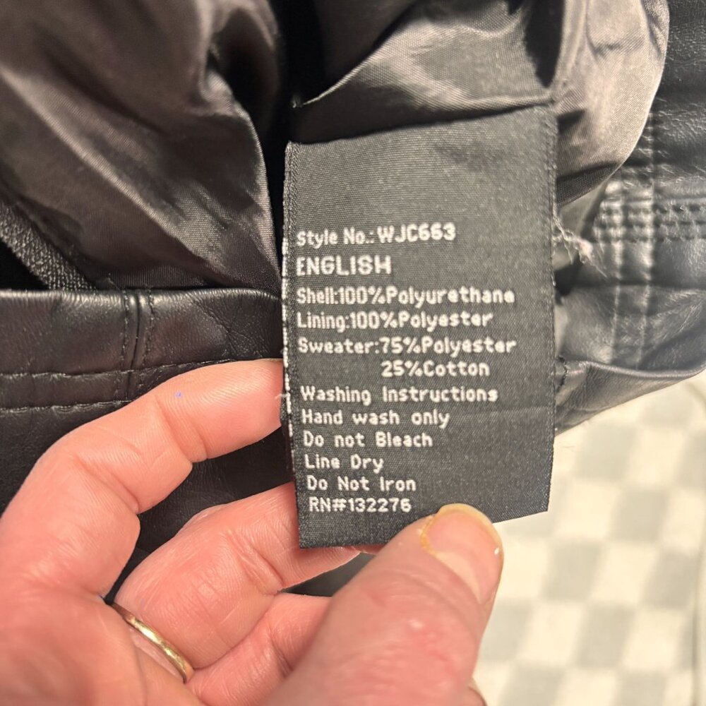 Made By Johnny (MBJ) Women's Faux Leather Mob Wife Moto Biker Jacket - Black - Picture 6 of 9